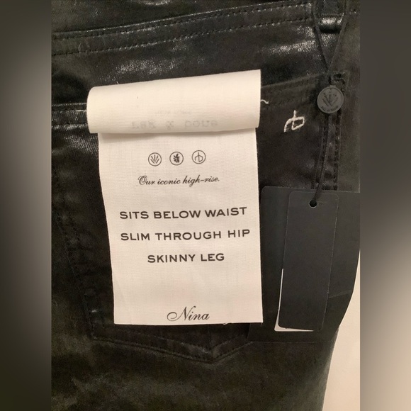 Rag & Bone Nina High Rise Women’s Skinny Jeans In Coated Black​​​​​ - Picture 5 of 15